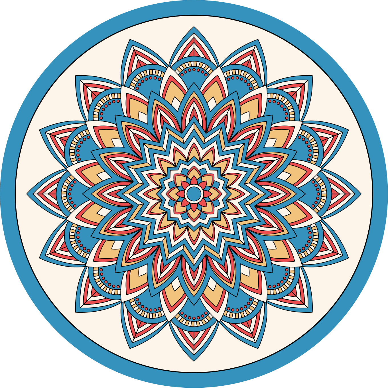 Levende botanisk arrangement mandala vinyl tæppe - TenStickers