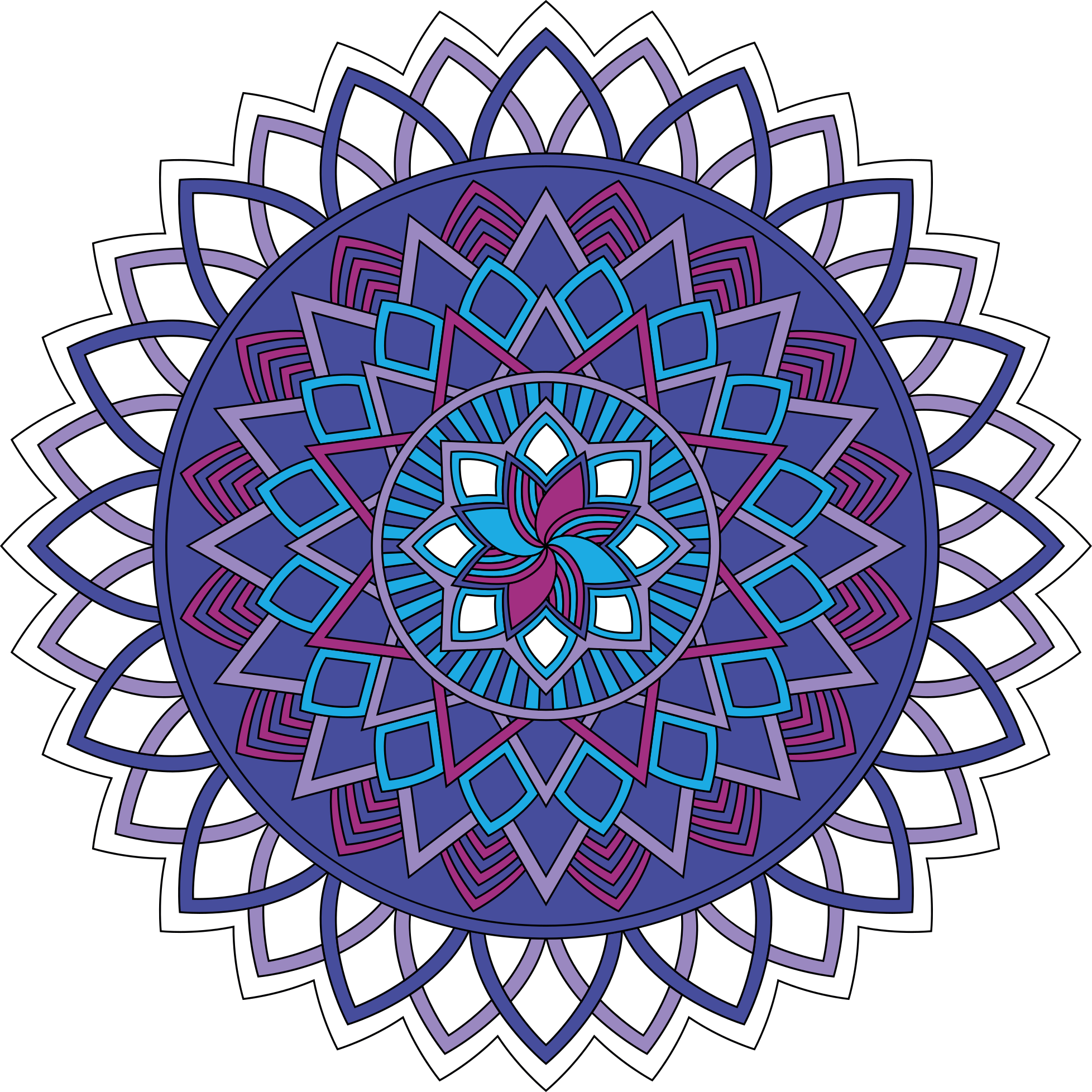 Indviklet blomsterarrangement mandala vinyl tæppe - TenStickers
