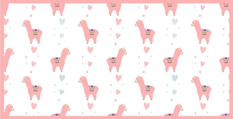 Lama kærlighedsmønster vinyltæpper til babyværelse - TenStickers