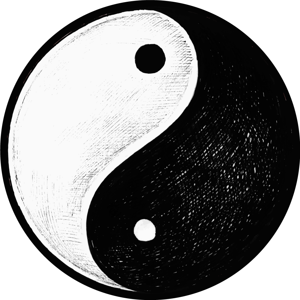 Originalt yin yang balance moderne tæppe - TenStickers