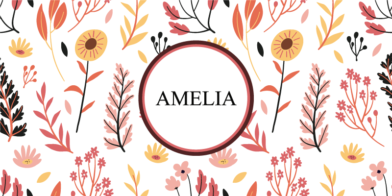 Naturstilnavn vinyl tæppe med navn - TenStickers