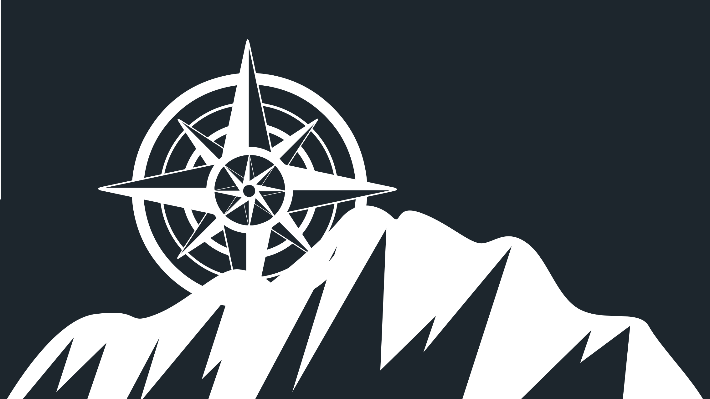 Kompasbjerg kunstværk moderne vinyl tæppe - TenStickers