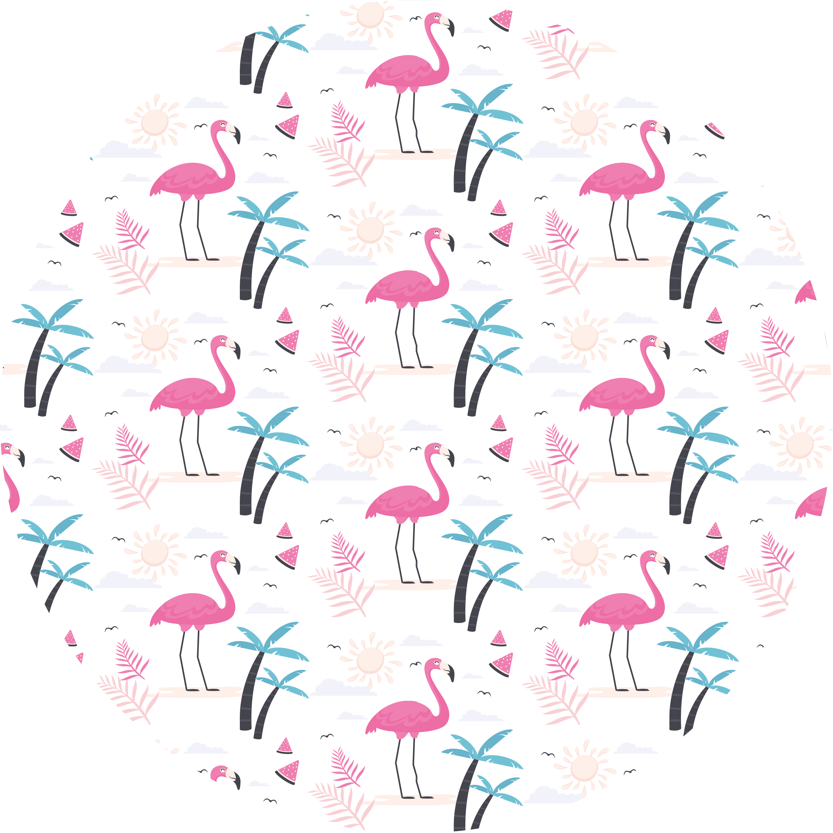 Tropisk pink flamingo dyretæppe - TenStickers