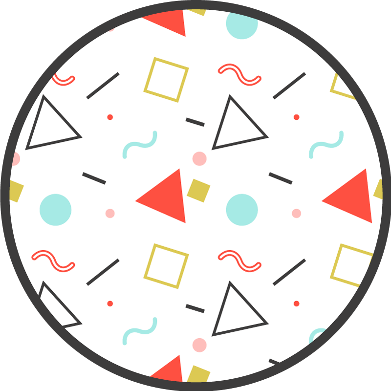 Geometriske vinyl tæppe i farverige former - TenStickers