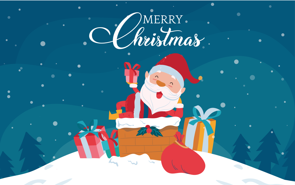 Glade julemandsvibes jule vinyltæppe - TenStickers