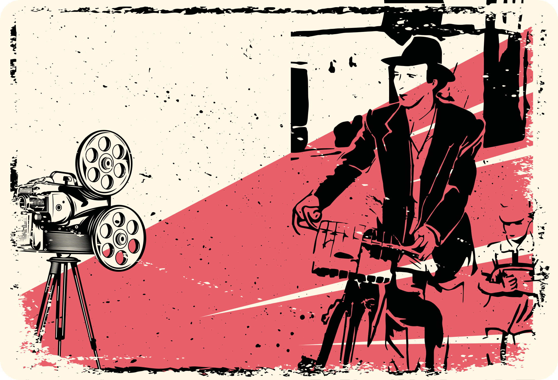 Klassisk filmscene vintage vinyl tæppe - TenStickers