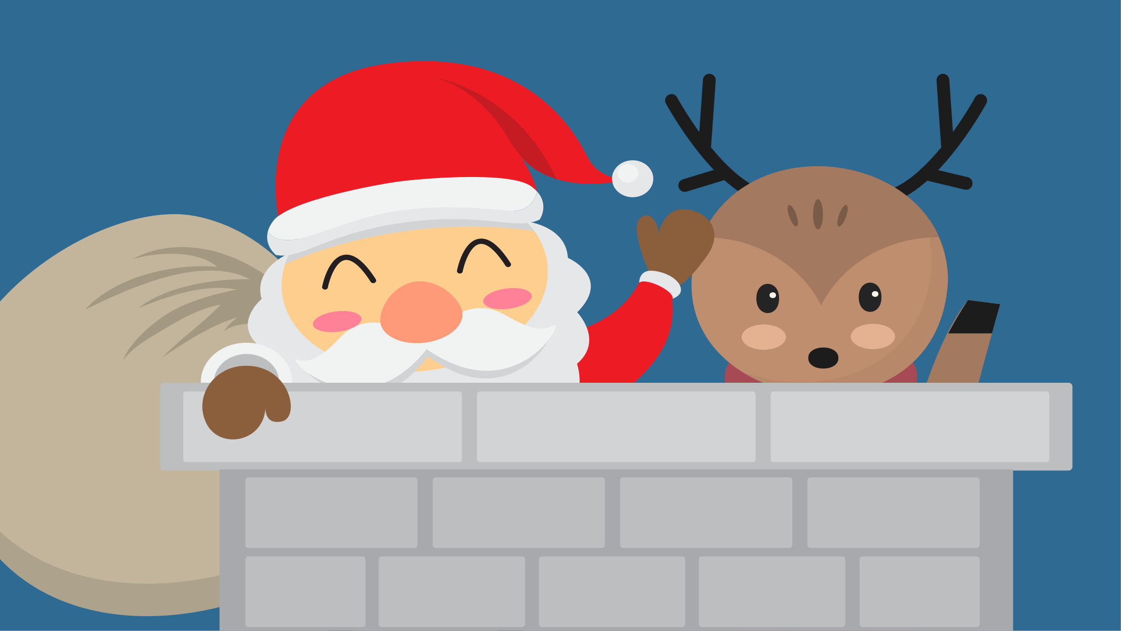 Munter julemandsscene jule vinyltæppe - TenStickers