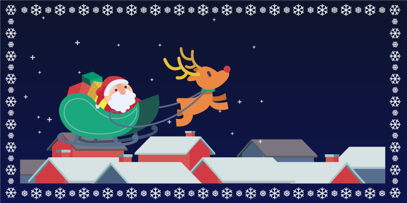 Julemandens slædetur vinyltæpper til halloween - TenStickers