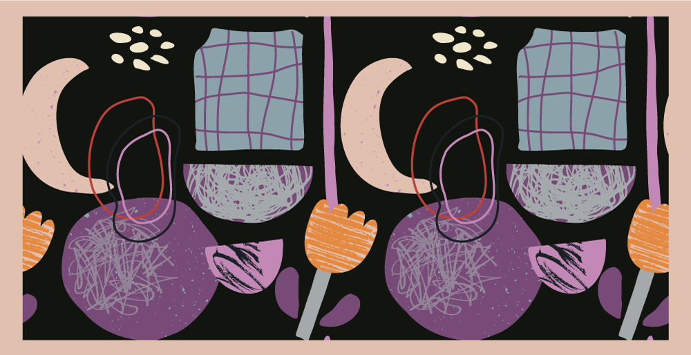 Violet collage abstraktion moderne tæppe - TenStickers