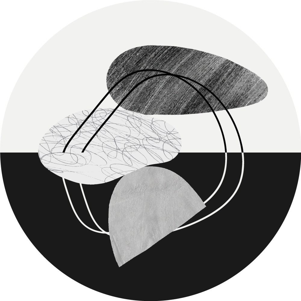 Sort og hvid sten abstraktion moderne tæppe - TenStickers