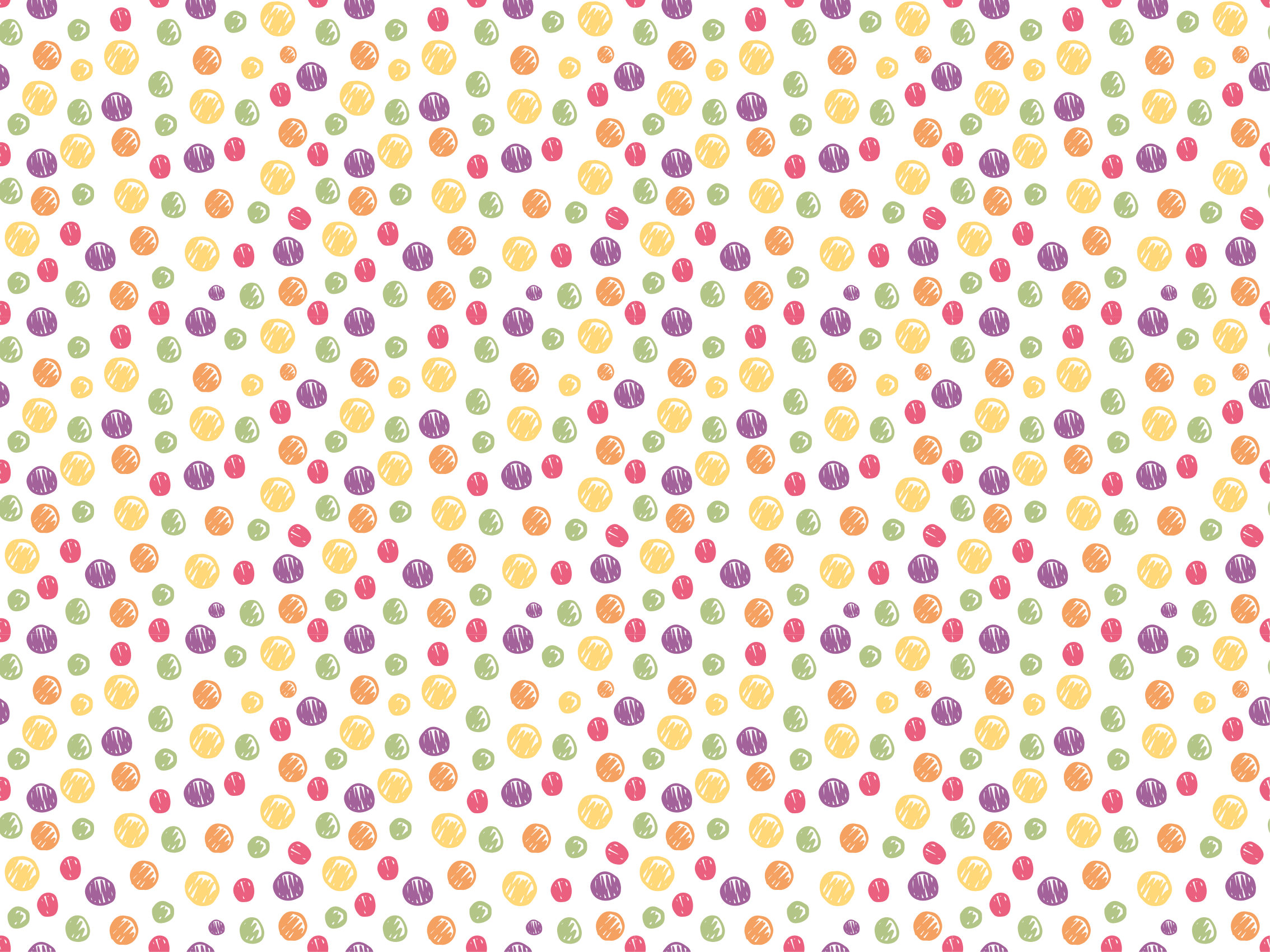 Håndtegnede farverige polka dots vinyl tæppe - TenStickers