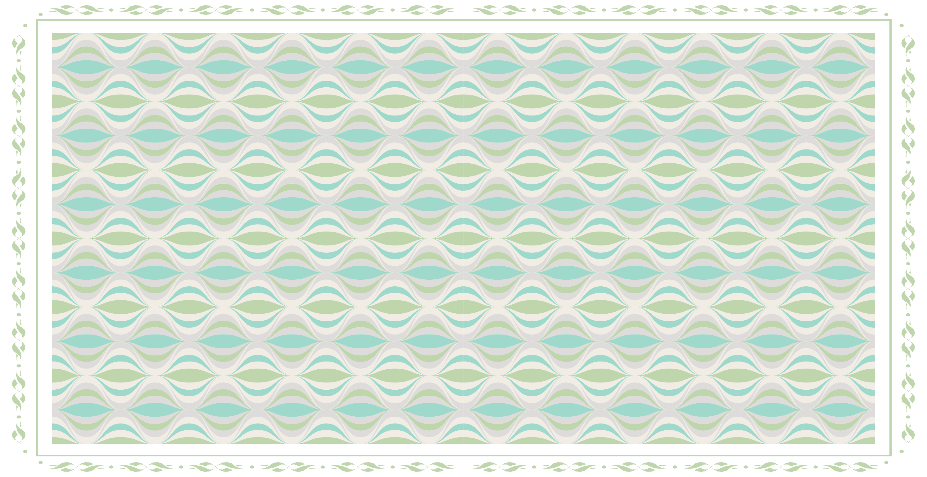 Kurvet motiv vinyl tæppe med fliseeffekt - TenStickers