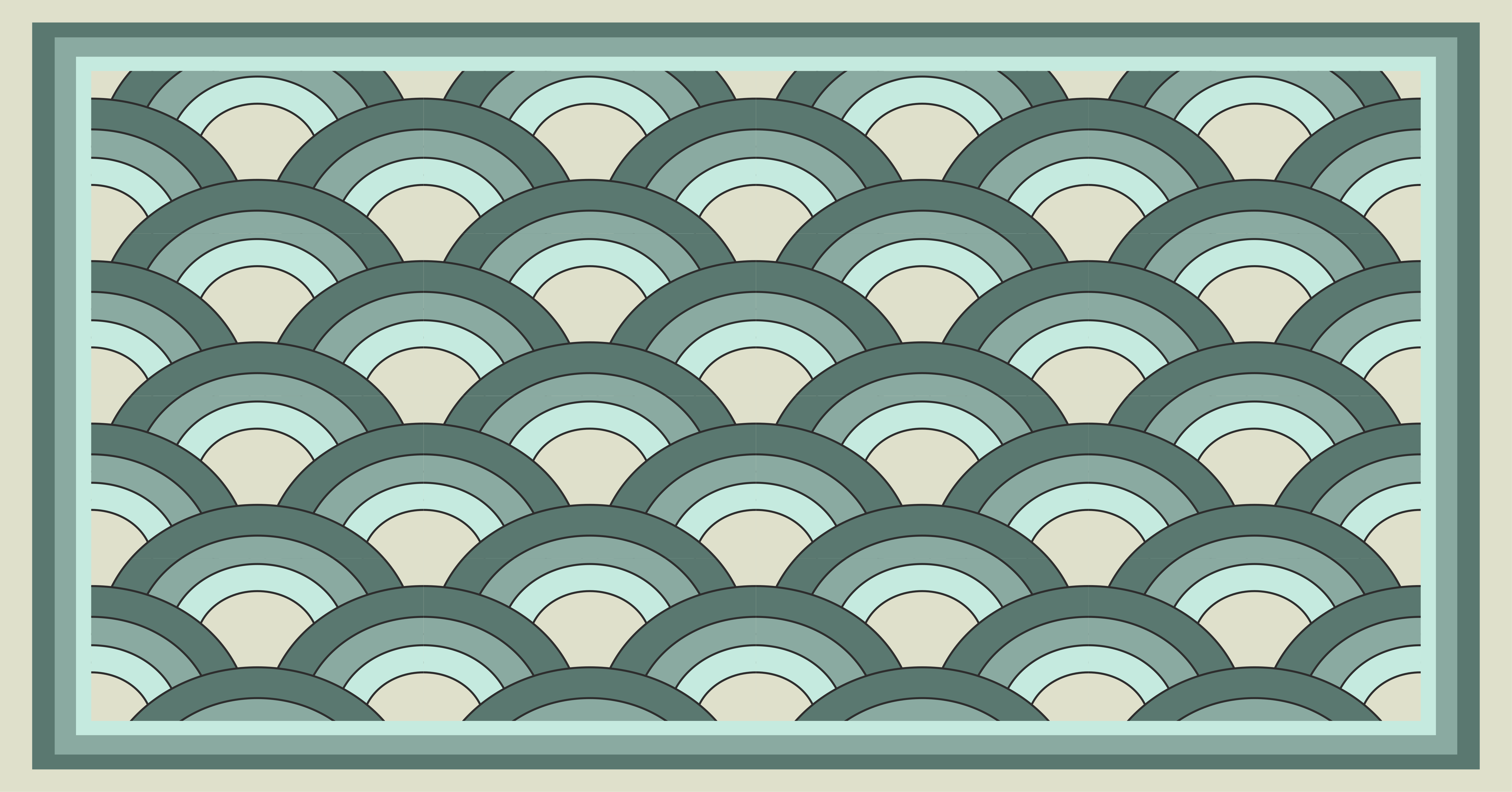 Stilfulde geometriske bølger mosaik vinyl tæppe - TenStickers