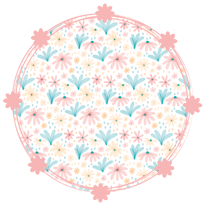 Blomster og planter vinyltæppe blidt blomsterdesign - TenStickers
