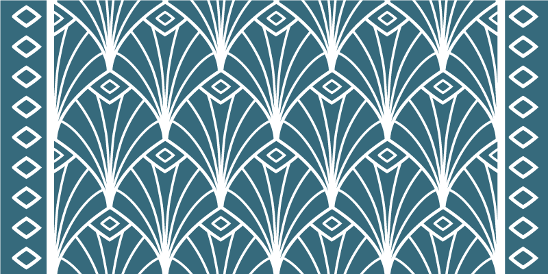 Moderne kunst blå og hvide deco geometriske tæpper - TenStickers