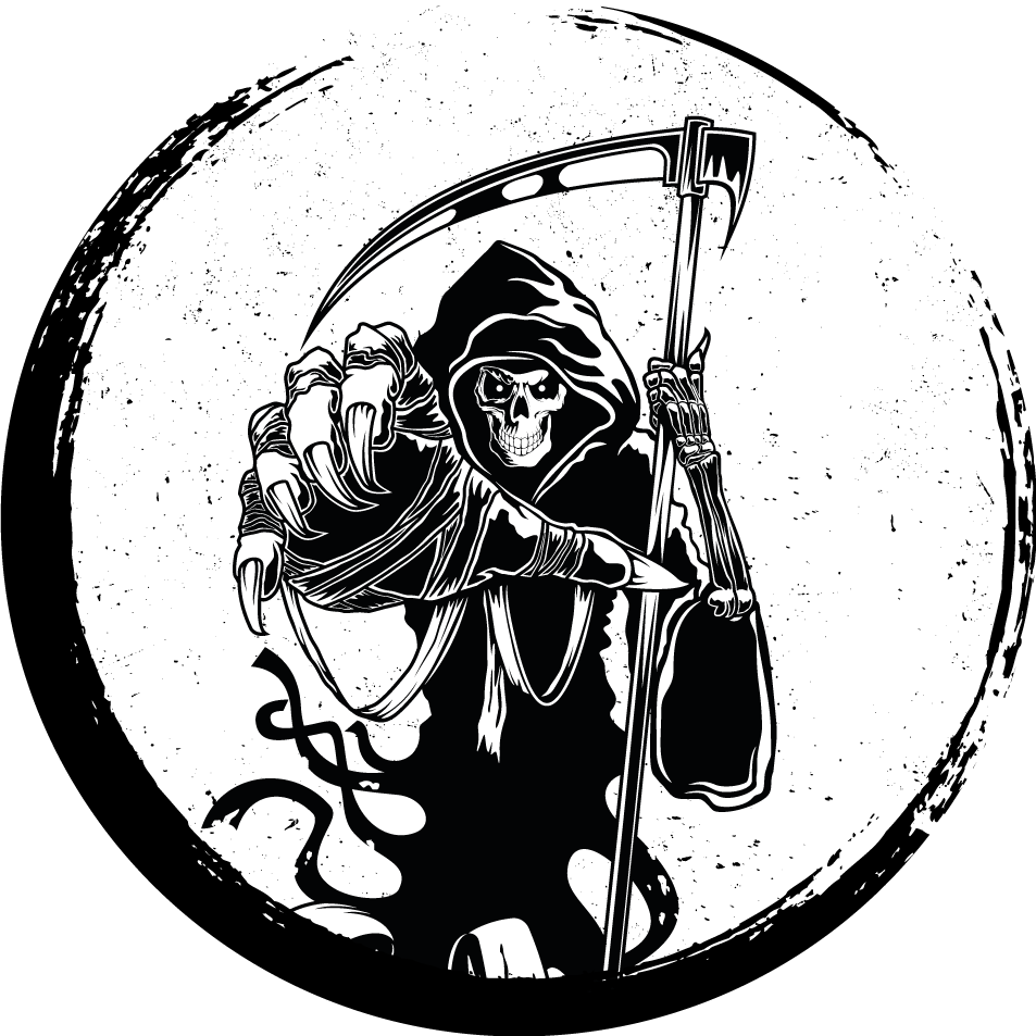 Grim reaper motiv vinyltæpper til halloween - TenStickers
