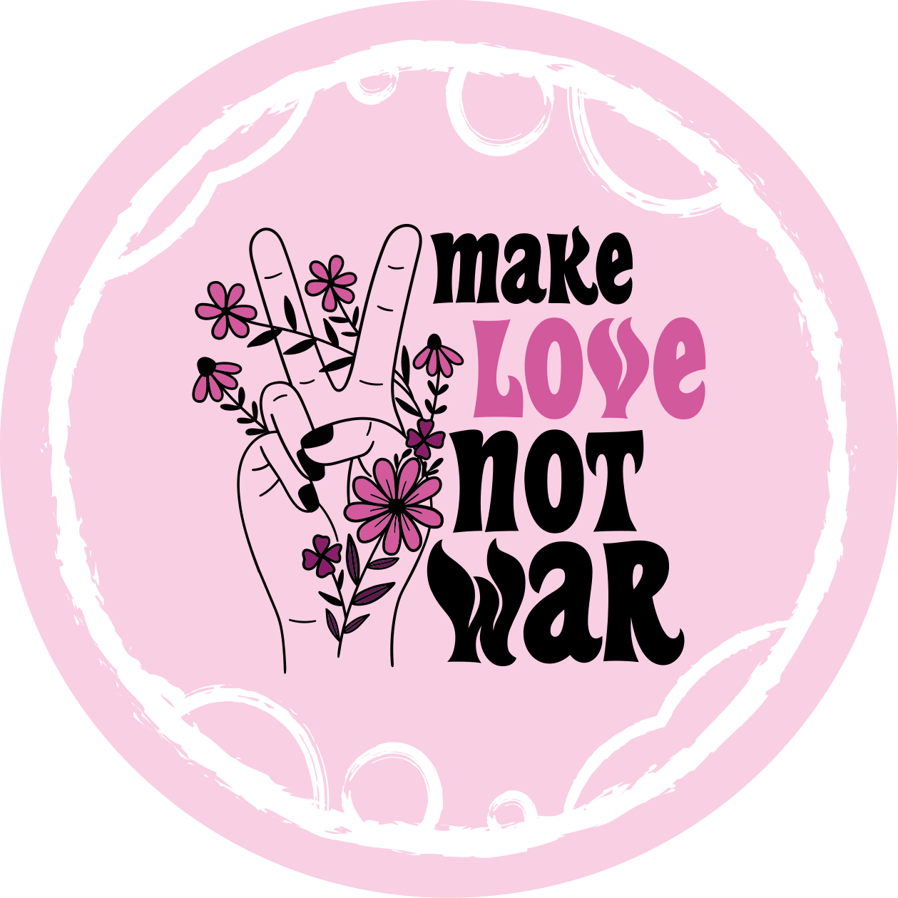 Fredelig kærlighedsmeddelelse vinyl tæppe med sætninger - TenStickers