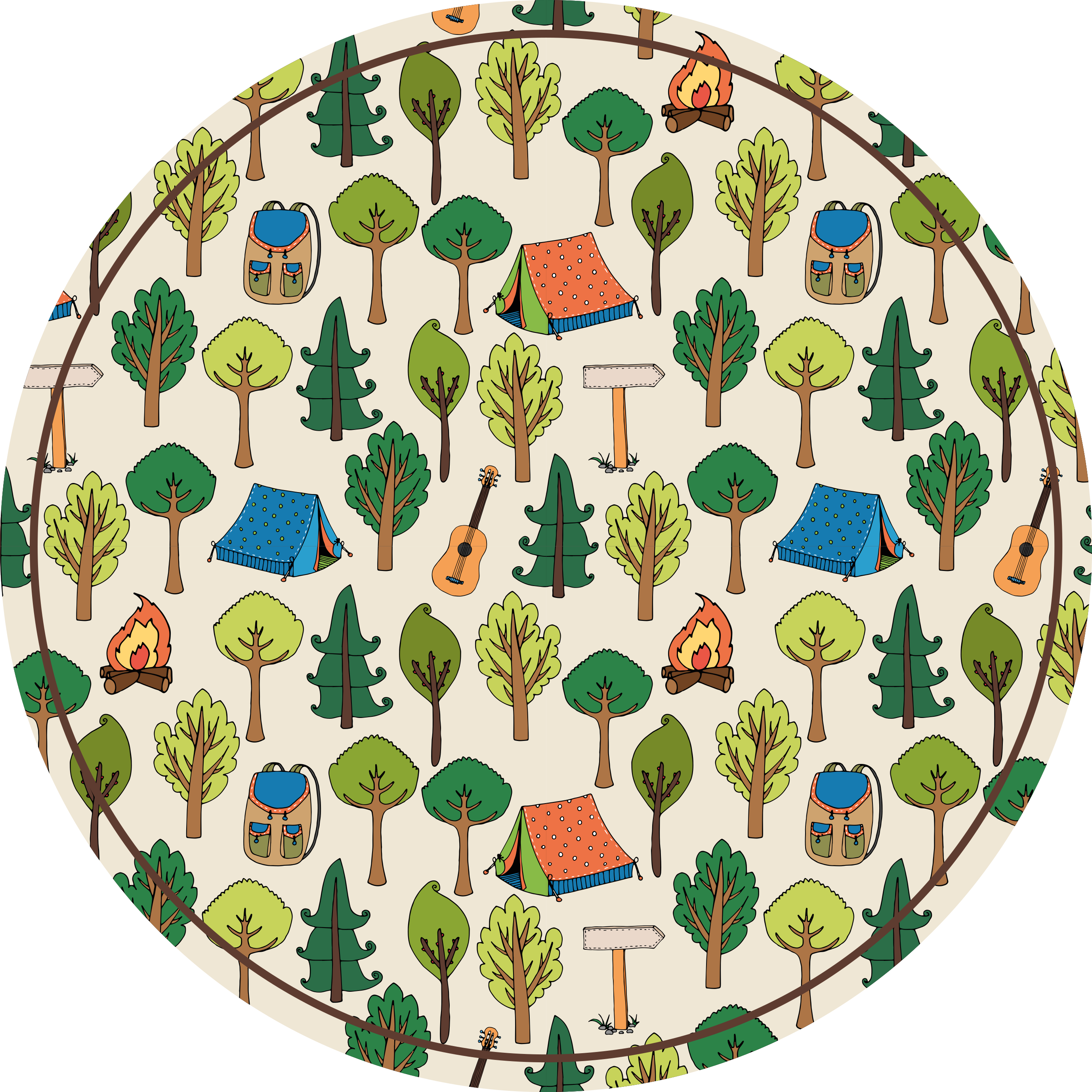 Camping eventyr scene vinyl tæppe - TenStickers