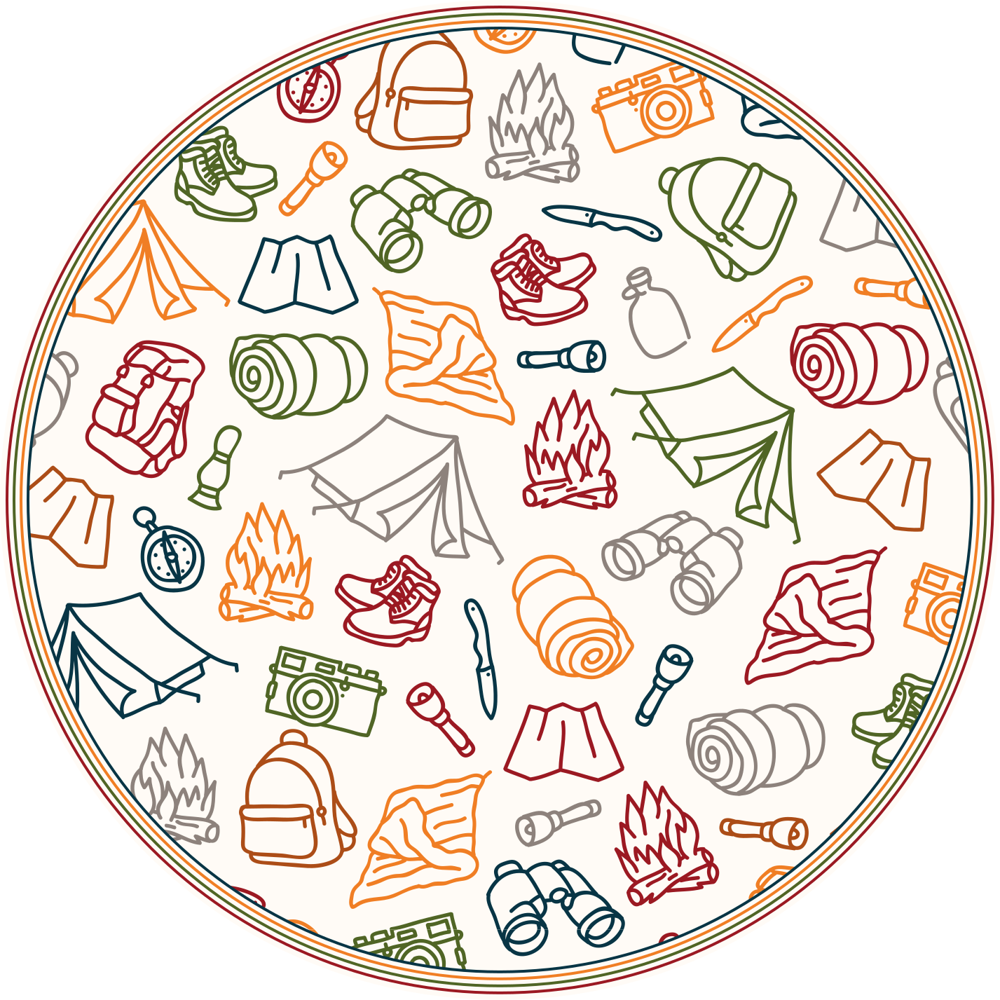 Eventyr gear ikoner vinyl tæppe - TenStickers