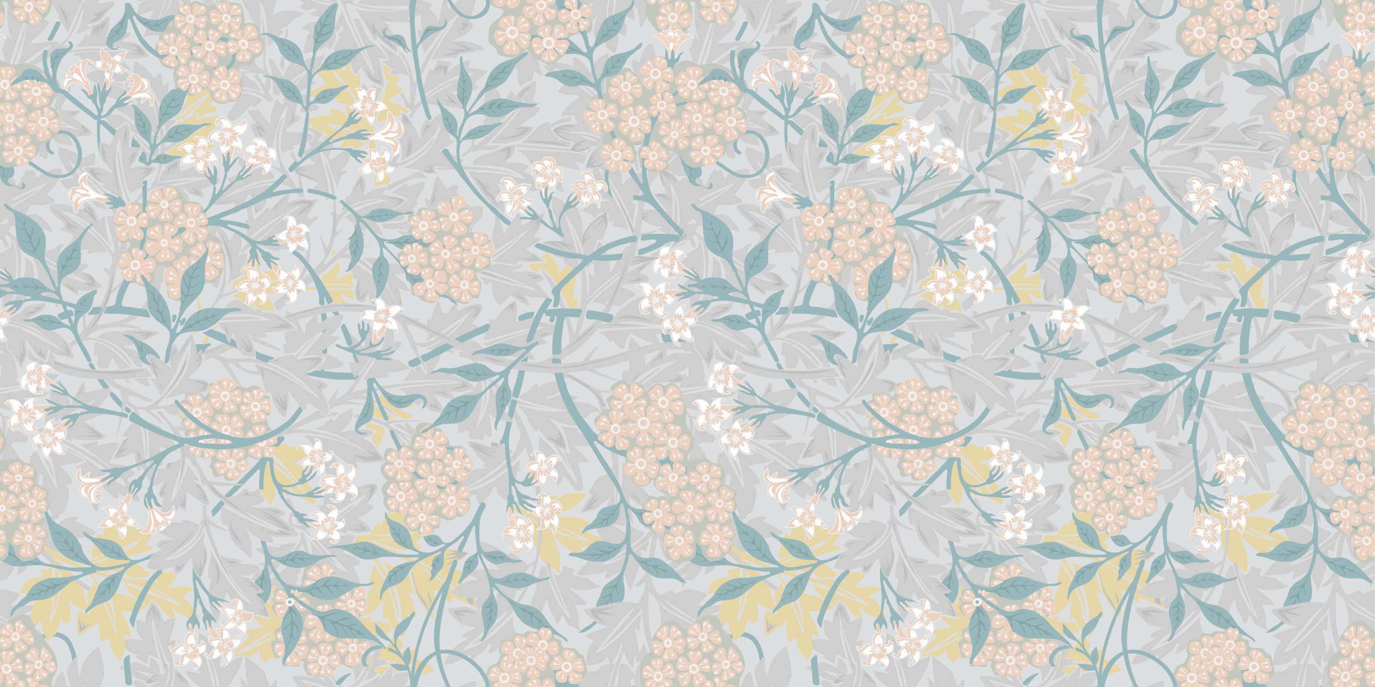 Botanisk motiv Blomster og planter vinyltæppe - TenStickers