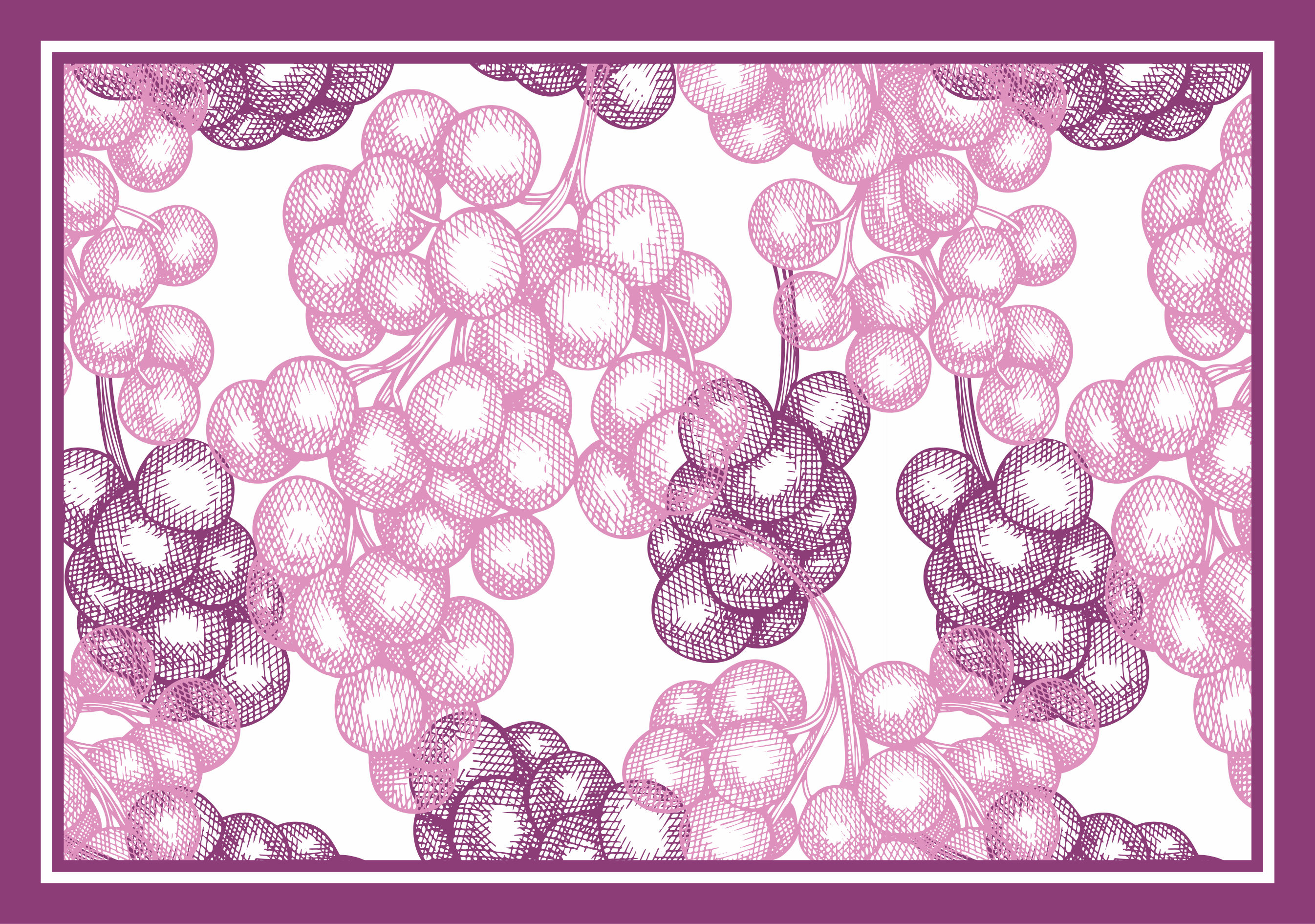 Lilla druer design Blomster og planter vinyltæppe - TenStickers