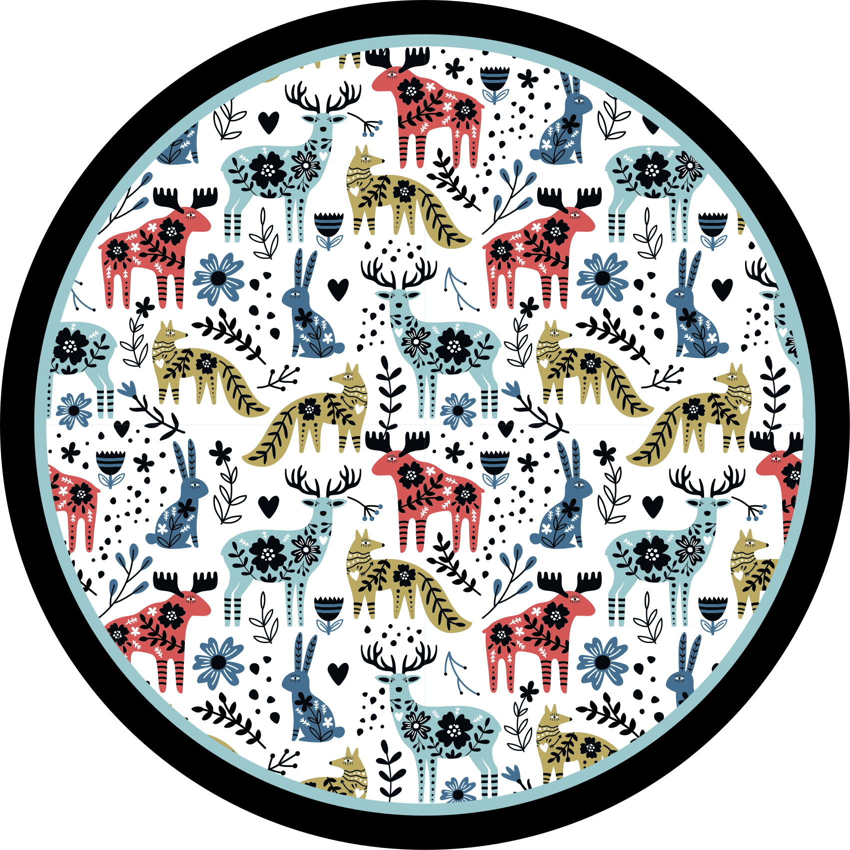 Smukt rensdyr og ræv børn vinyl tæppe - TenStickers