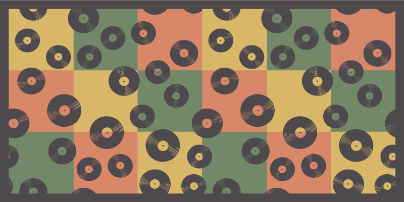 Farverige vinylplader mosaik vinyl tæppe - TenStickers