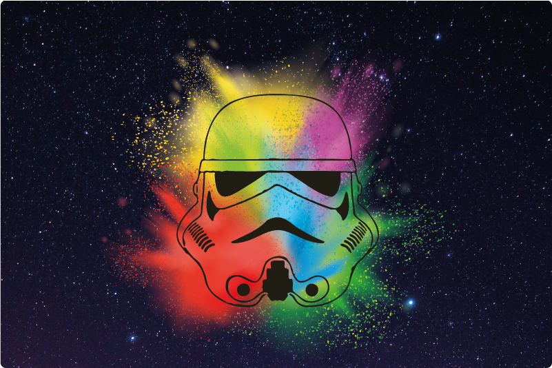 Farverigt stormtrooper-ansigt vinyl tæppe - TenStickers