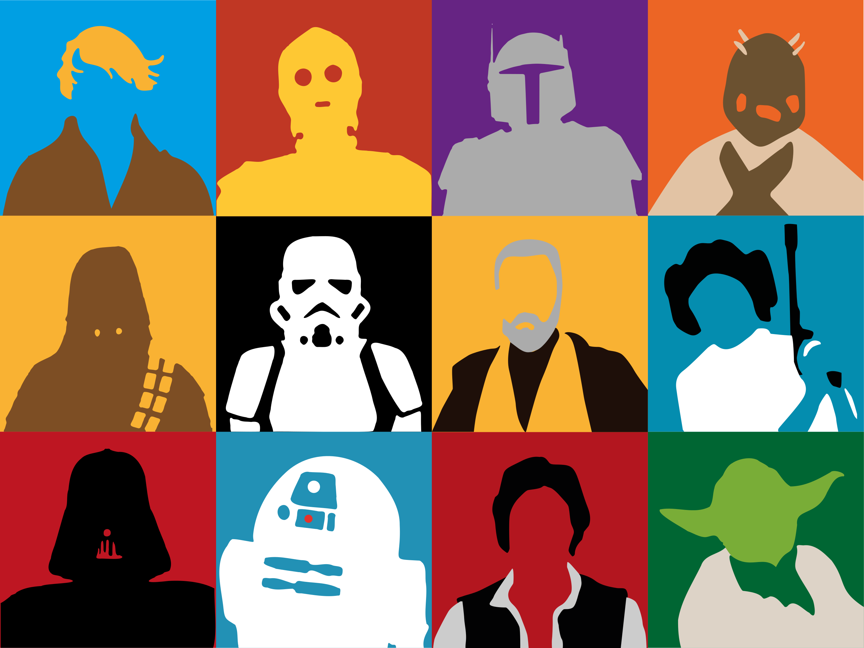 Ikoniske karaktersilhuetter vinyl tæppe - TenStickers