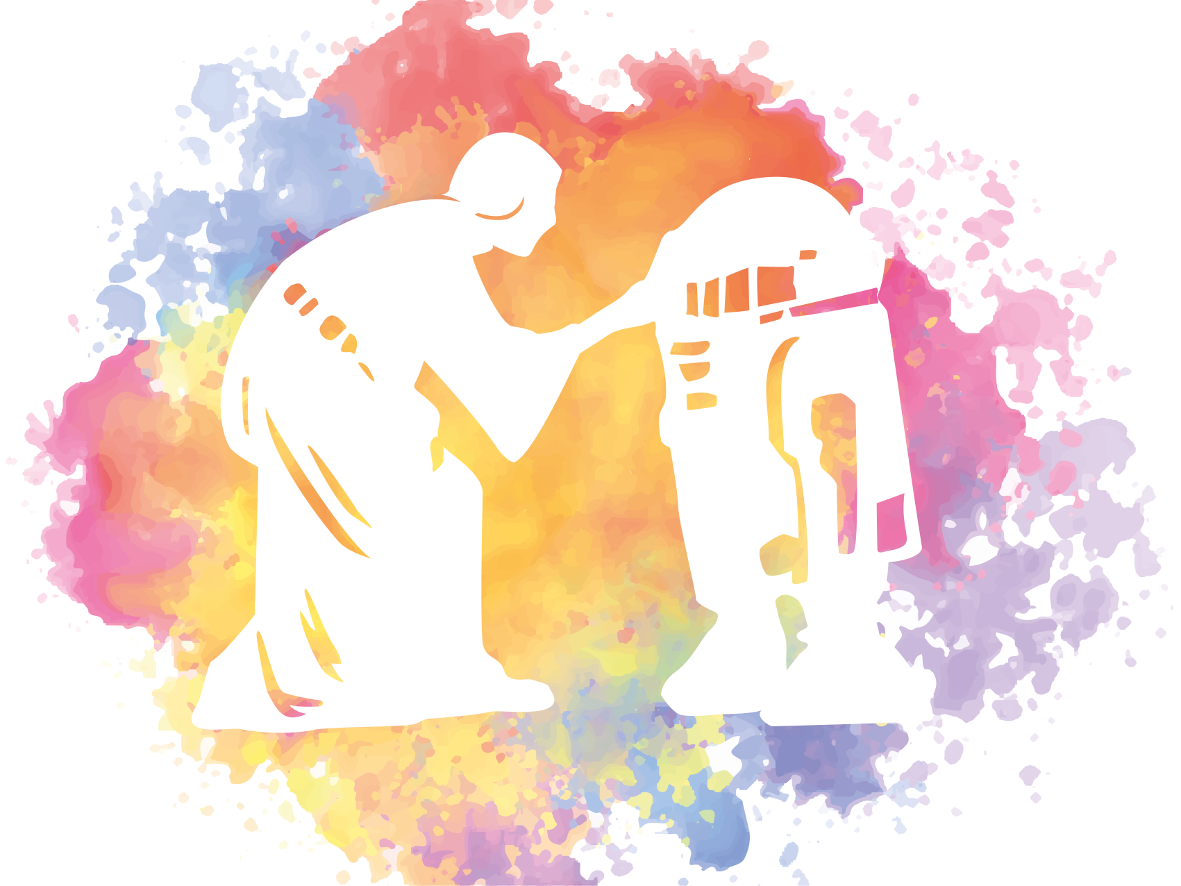 Akvarel galaktisk saga vinyl tæppe til teenagere - TenStickers