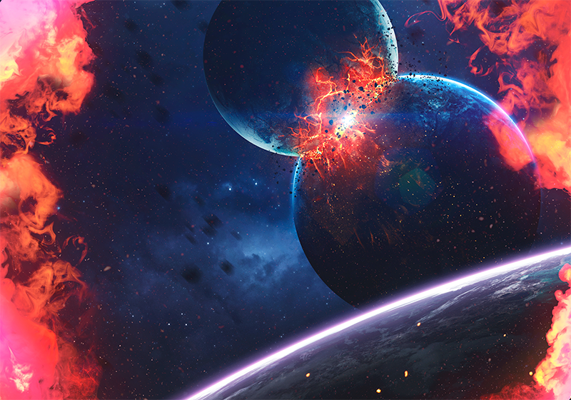 Kosmisk galakse-eventyr stjerne vinyl tæppe - TenStickers