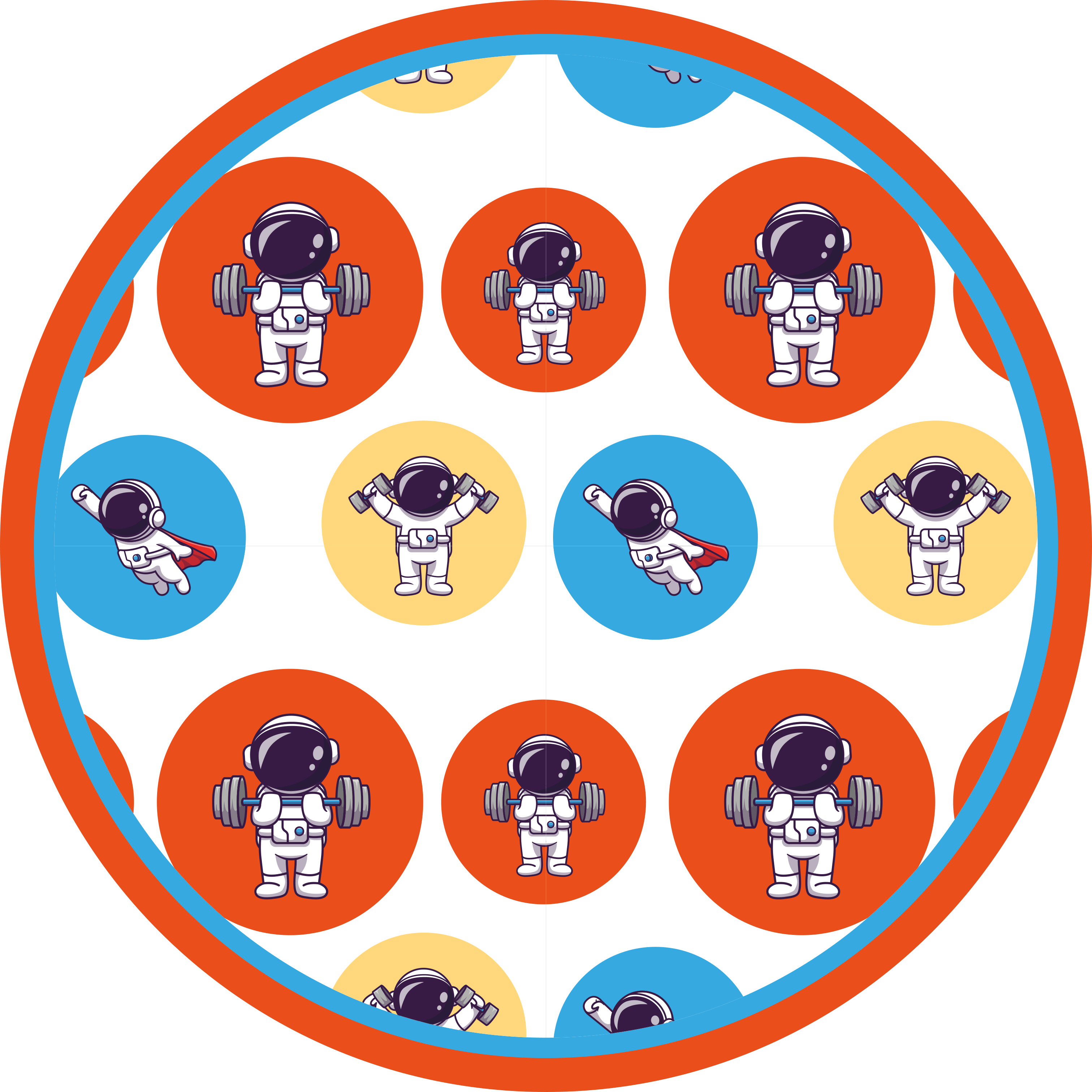 Astronautfitness vinyl tæppe - TenStickers
