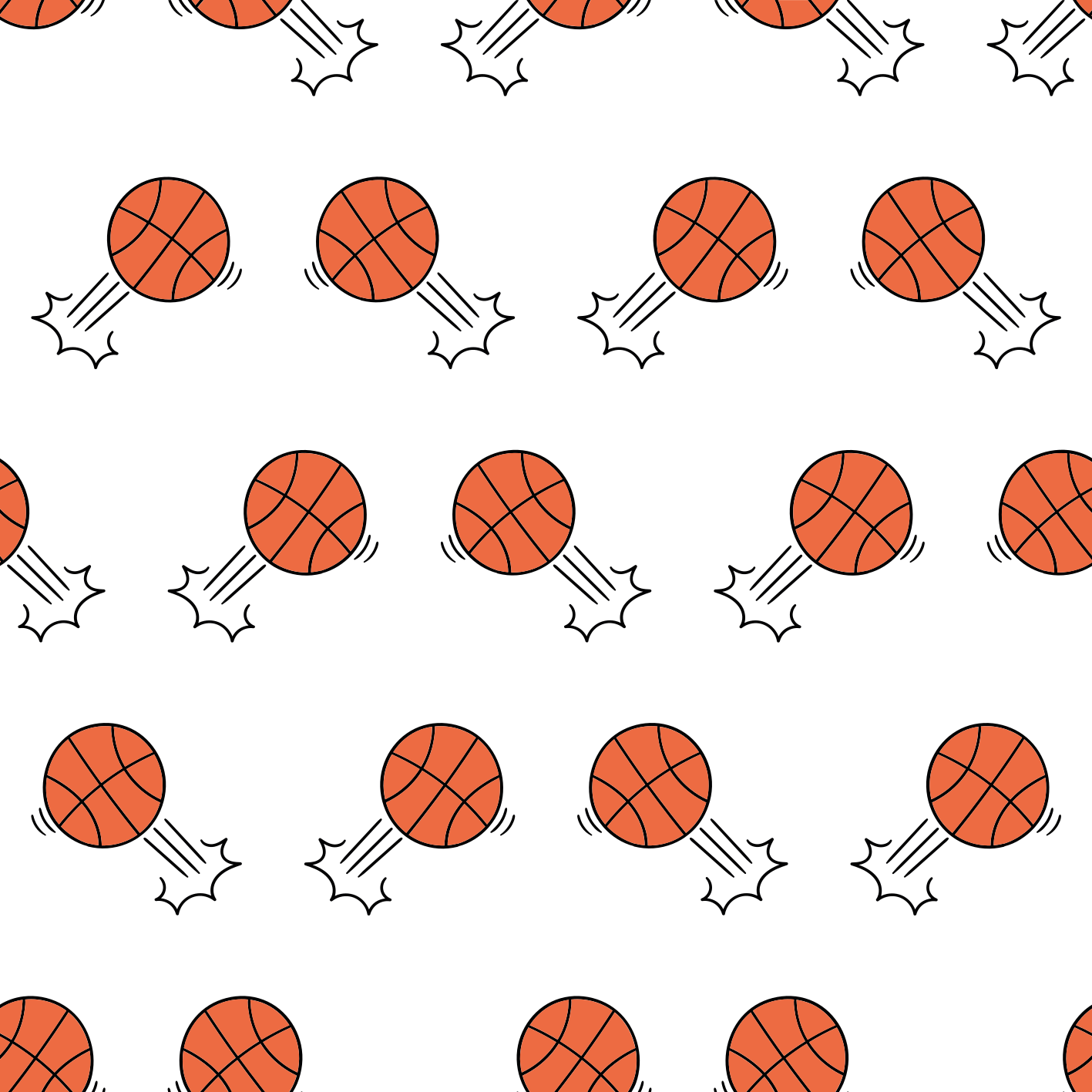 Basketballbevægelsesmønster vinyl tæppe - TenStickers