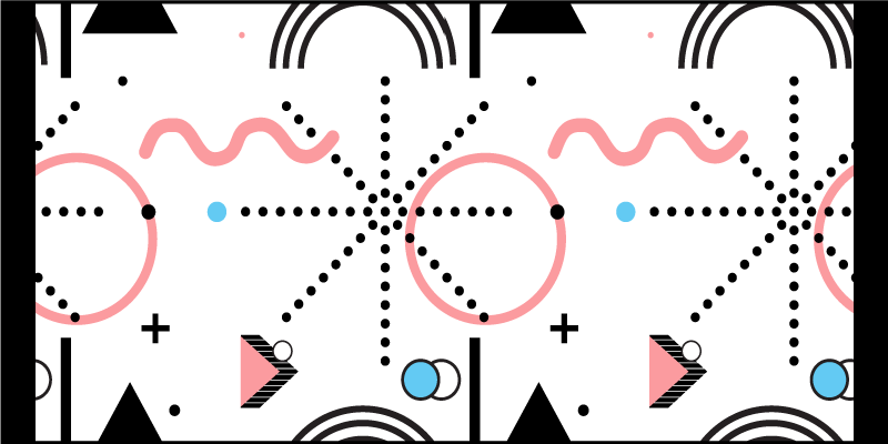 Hvidt geometrisk mønster moderne vinyl tæppe - TenStickers