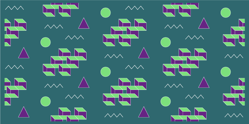 Farverige blokformer vintage vinyl tæppe - TenStickers