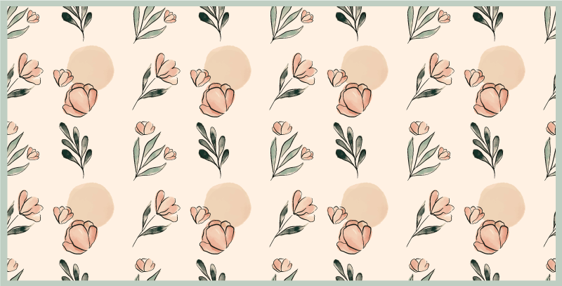 Blomstermønstrede nuancer Blomster og planter vinyltæppe - TenStickers