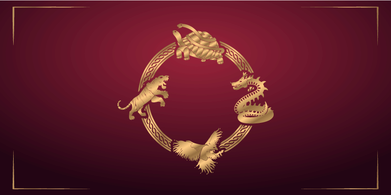 Gylden stjernetegnscirkel etniske vinyltæppe - TenStickers