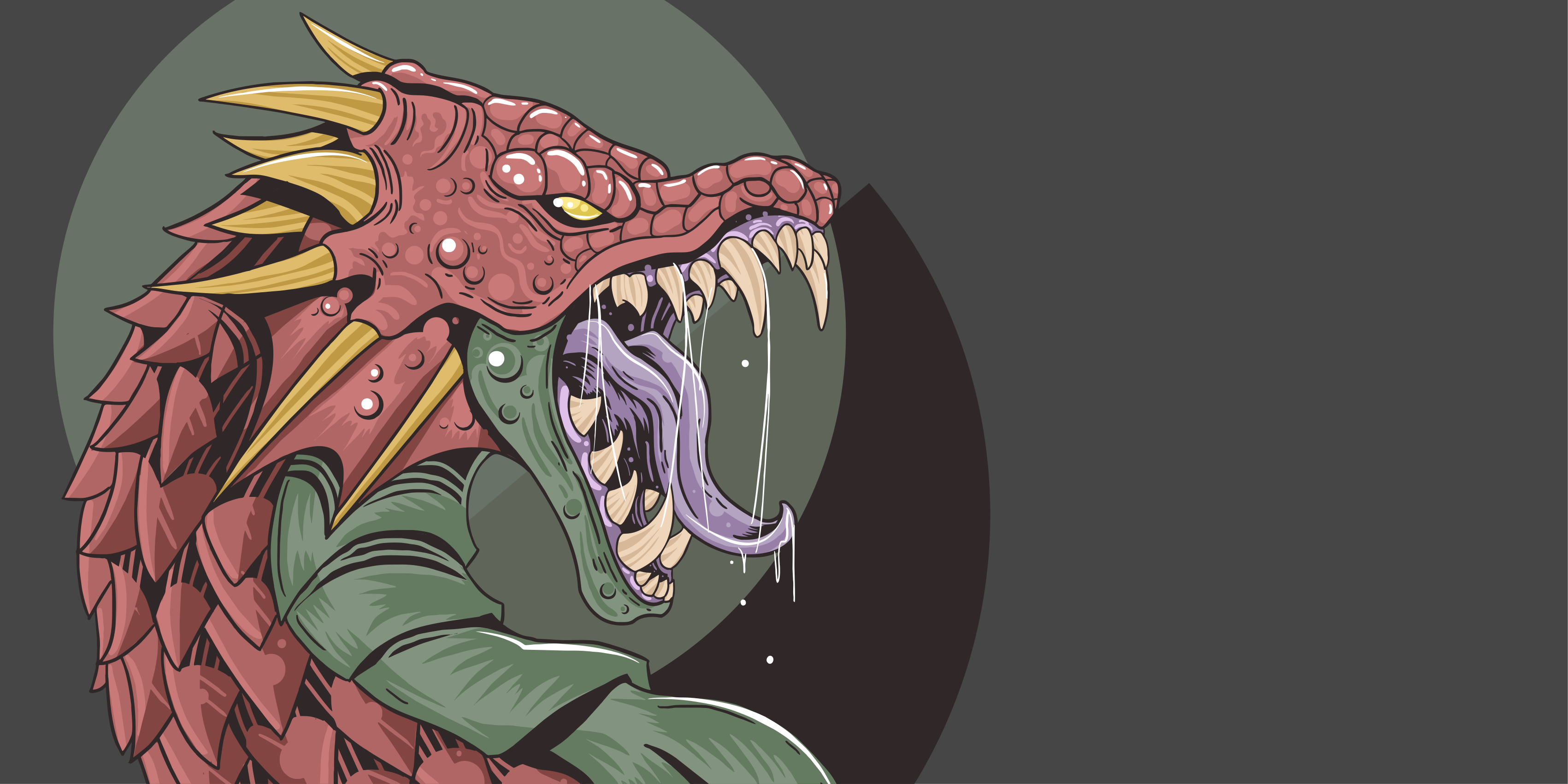 Dragehovedillustration vinyl tæppe til teenagere - TenStickers