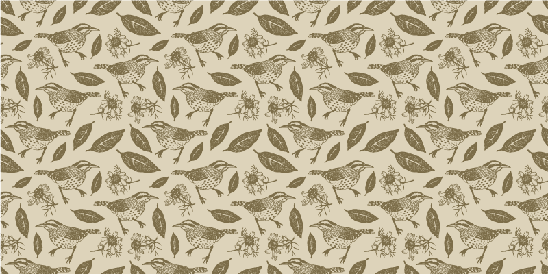 Charmerende fuglemotiv natur vinyl tæppe - TenStickers