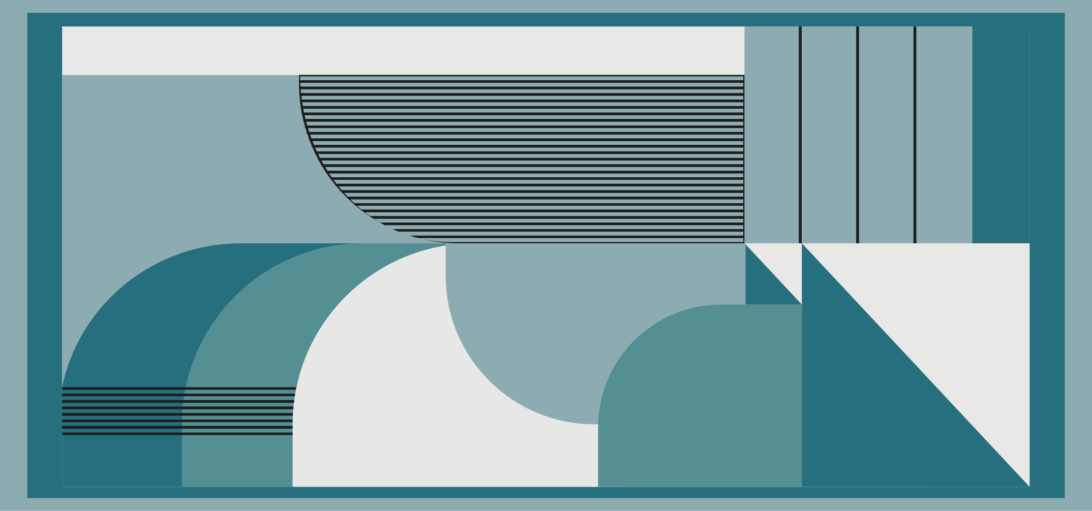 Blå geometrisk urban design entréfliser - TenStickers