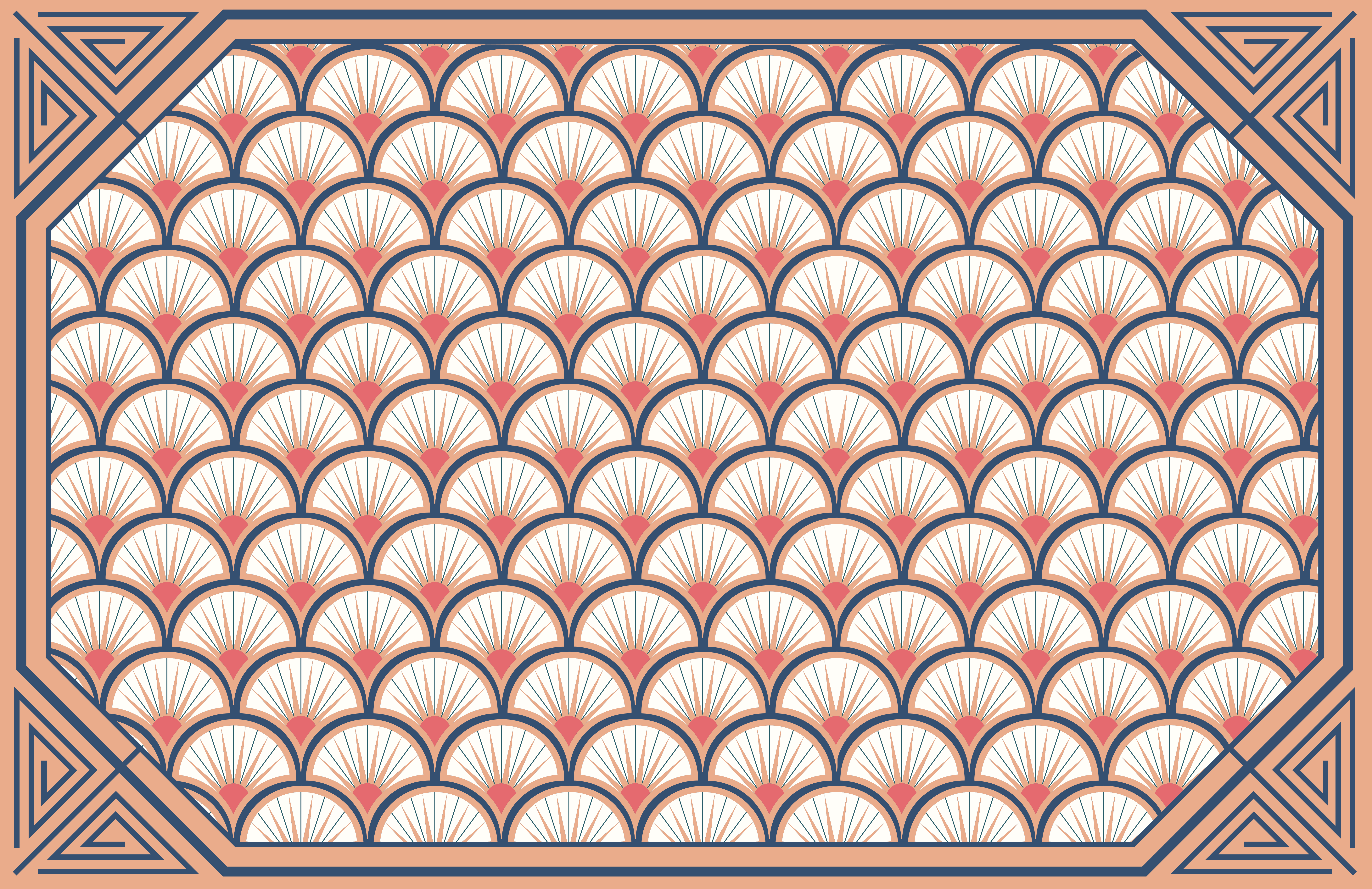 Vinyl tæppe med fliseeffekt muslingemotiv - TenStickers