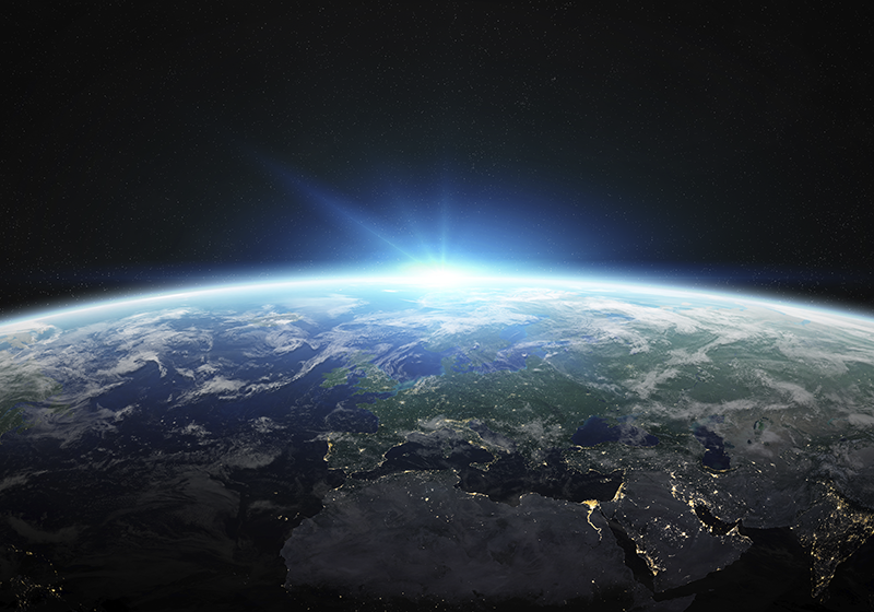 Jordens lyse horisont vinyl tæppe til teenagere - TenStickers