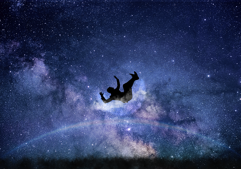 Mand faldende æstetisk stil vintage tæppe - TenStickers