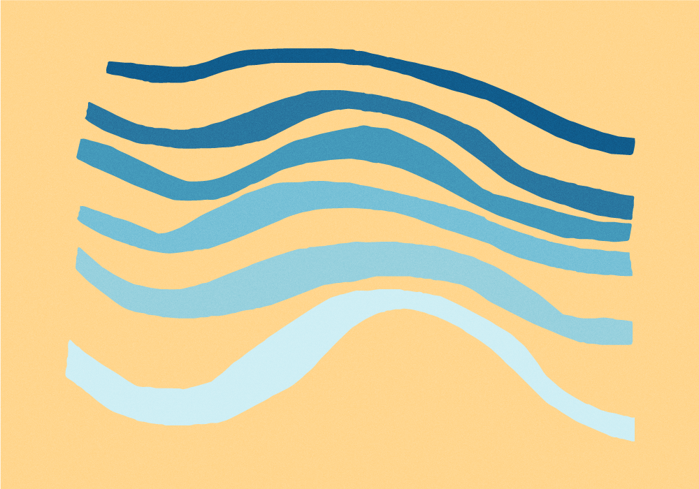 Buet bølgemotiv minimalistiske vinyl tæppe - TenStickers