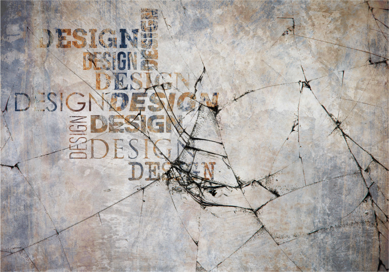 Typografi af revnet sten vinyl tæppe med steneffekt - TenStickers