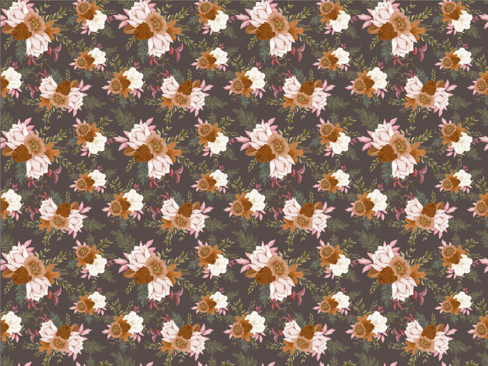 Blomstermønster elegance Blomster og planter vinyltæppe - TenStickers