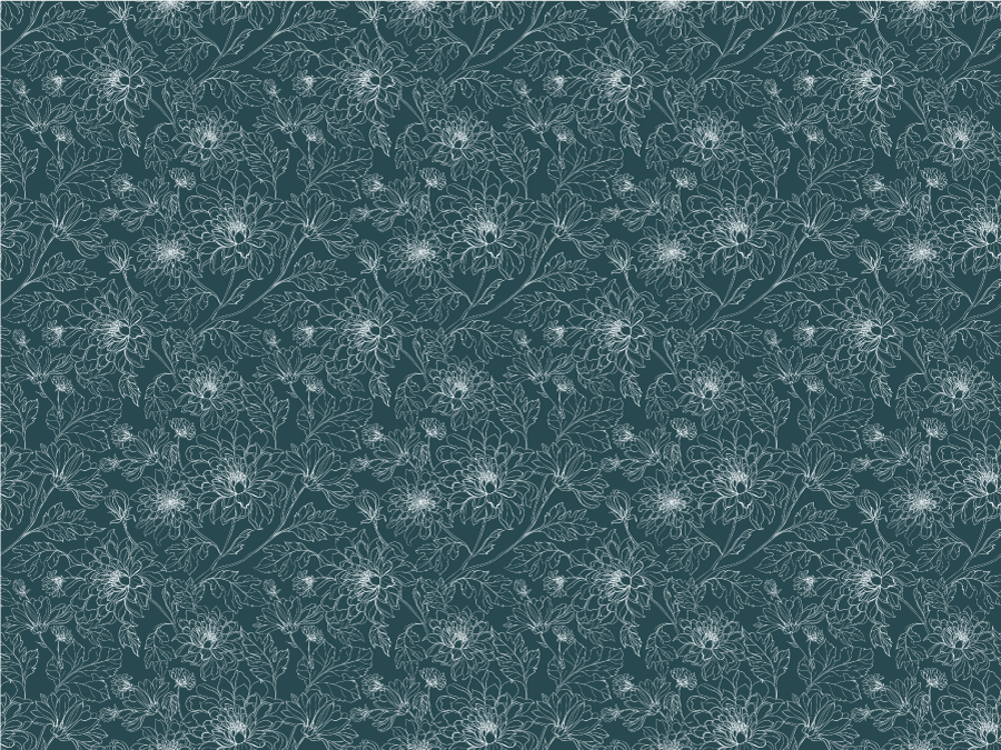 Botanisk mønster overlay Blomster og planter vinyltæppe - TenStickers