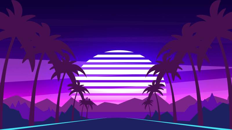 Retro solnedgang æstetik moderne vinyl tæppe - TenStickers