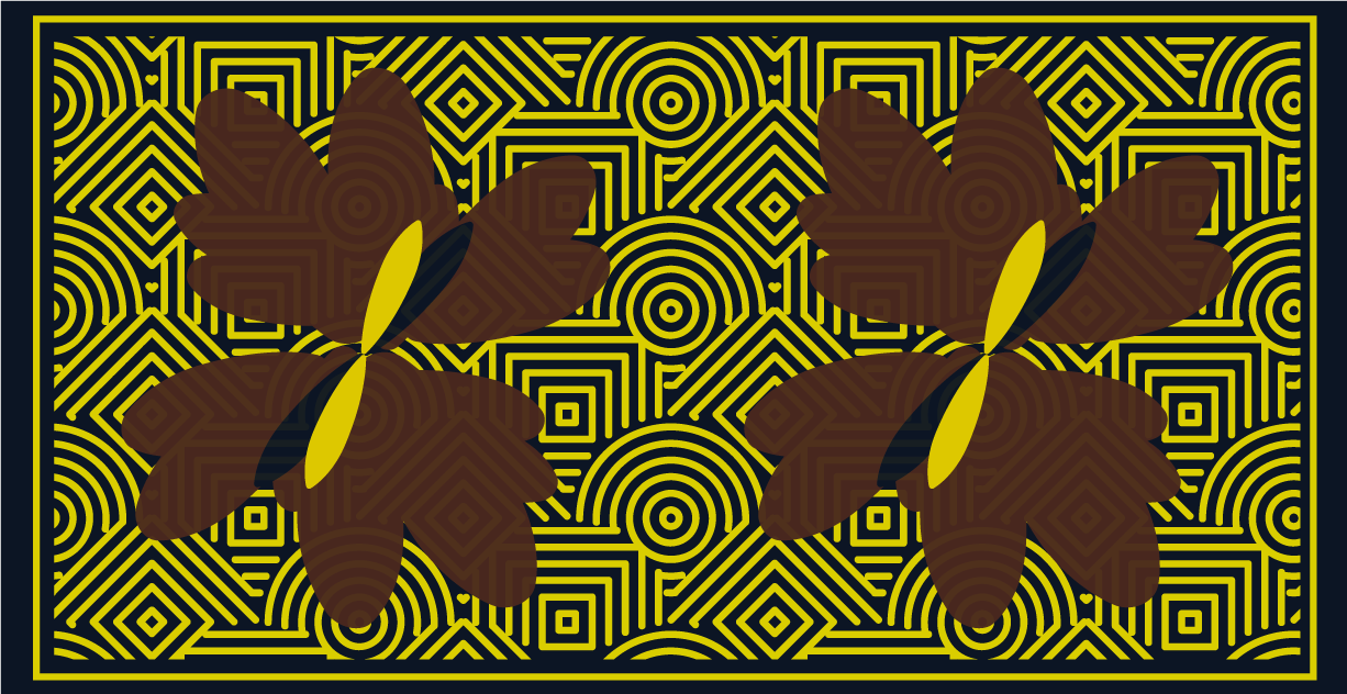 Geometrisk blomsterkontrast geometriske vinyl tæppe - TenStickers