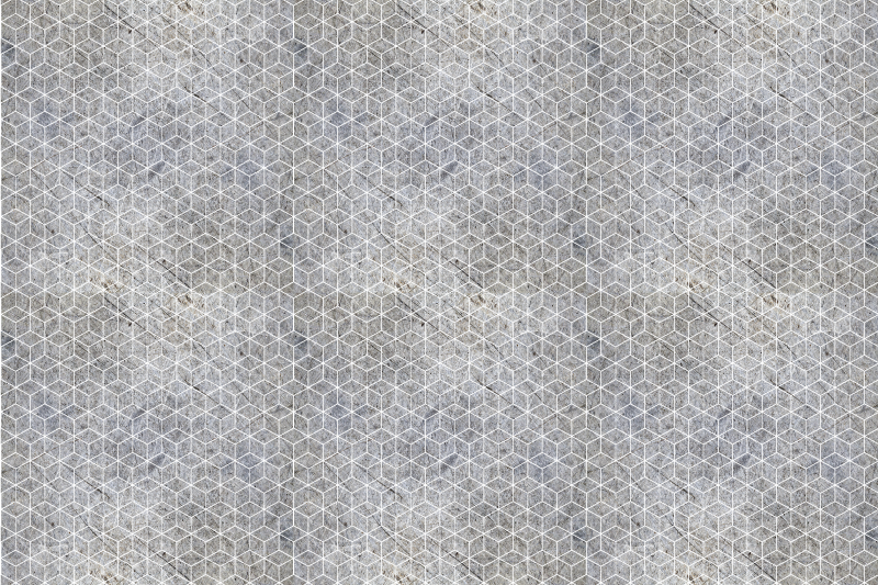 Geometrisk mønster overlay vinyl tæppe med steneffekt - TenStickers